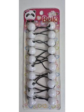 Bello Twin-Bead Hair-Knockers - 20mm White